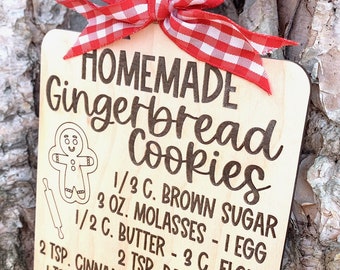 Gingerbread Cookies Cutting Board, Christmas Decor, Laser Engraved Wood Sign, Gingerbread Decor, Tiered Tray Christmas