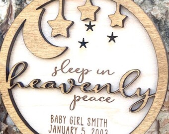 Baby Memorial Ornament, Baby Loss Ornament, Baby Infant Remembrance, Sleep Heavenly Peace Ornament, Miscarriage Stillbirth Ornament