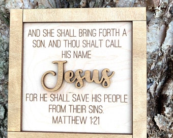 Jesus Sign, Wood Sign, Religious Gift, Birthday Gift, Gift for Women, Christmas Gift, Bible Verse Sign