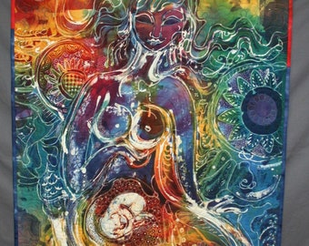 Quilt 26&quot; Wide x 33&quot; Long A Mother with Child - A Stunning Custom Quilt. Made by Wilma Cogliantry