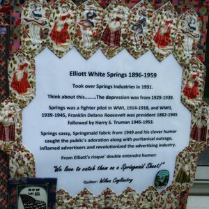 Un cartel publicitario de Springmaid de 1945 y anuncios del Coronel Elliott en White Springs