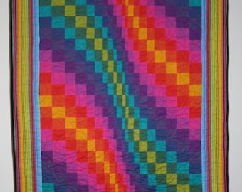Quilt 40&quot; x 50&quot; Bargello. Made by Wilma Cogliantry