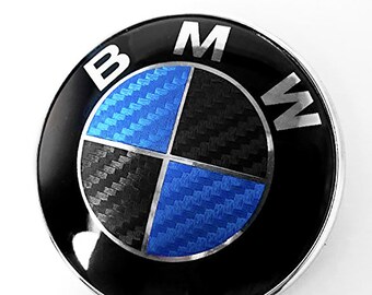 Black & Green Carbon Fiber Vinyl Sticker For BMW Emblem - Roundel Decal Overlay