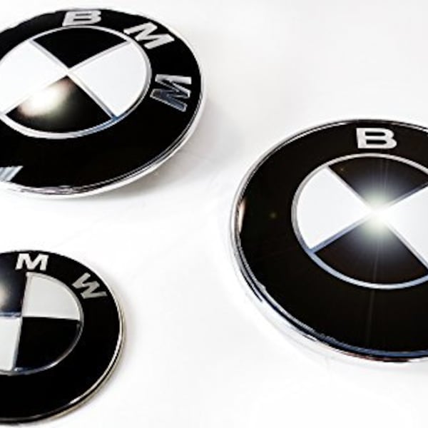 Gloss Black BMW Emblem Sticker Overlay Decal Vinyl Logo Badge Roundel