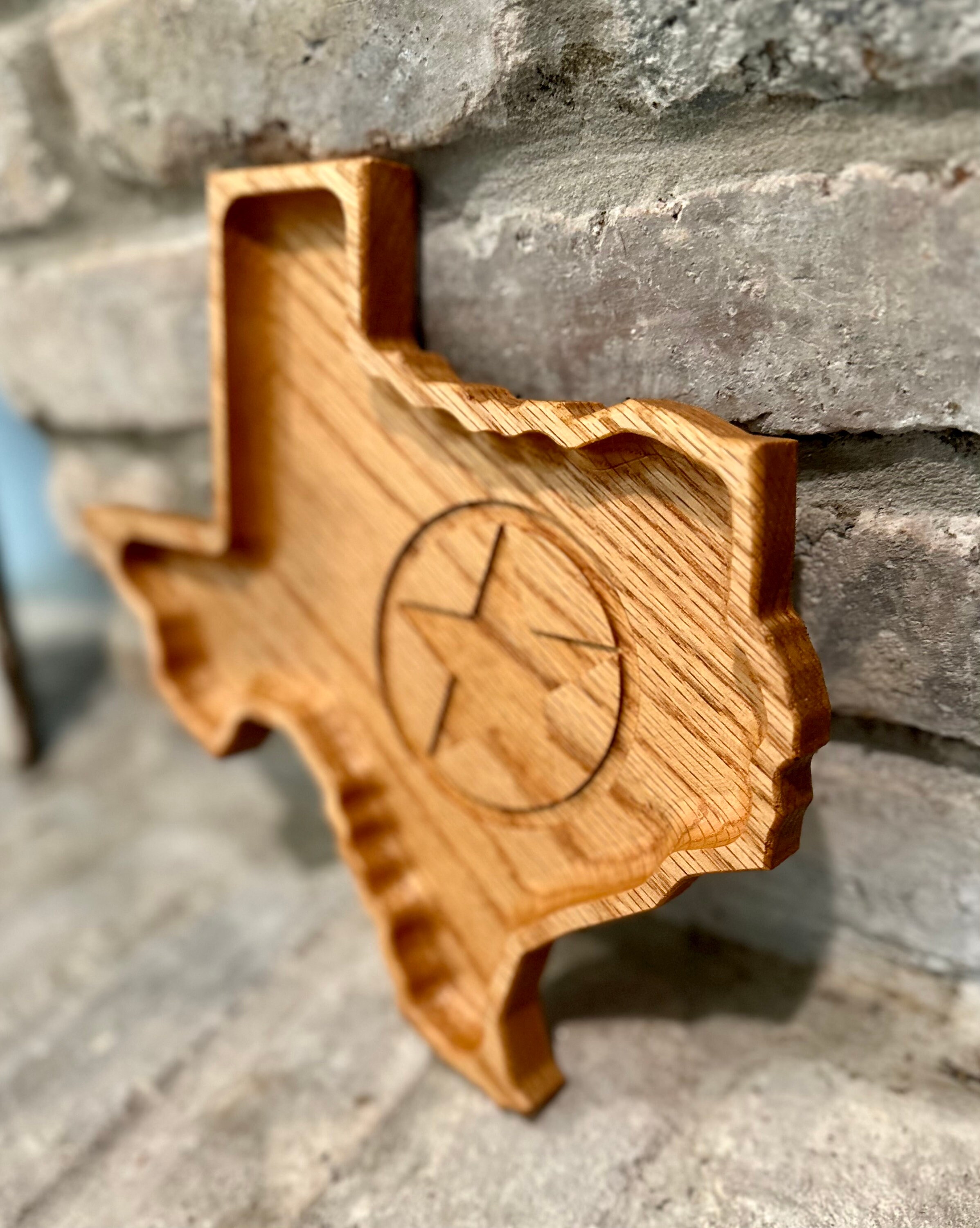 Texas Star Valet and Serving Tray Oak Graduation Etsy