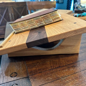 Book Stand - Bible, Dictionary, Laptop, or Cookbook Stand - Shtender - Oak or Walnut - Lectern
