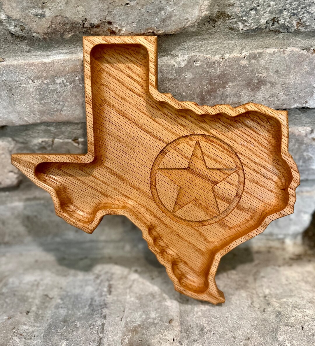 Texas Star Valet and Serving Tray Oak Graduation Etsy
