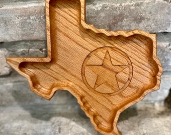 Texas Star Valet and Serving Tray - Oak