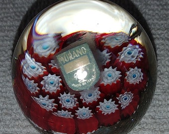 Murano Small Floral Glass Paperweight