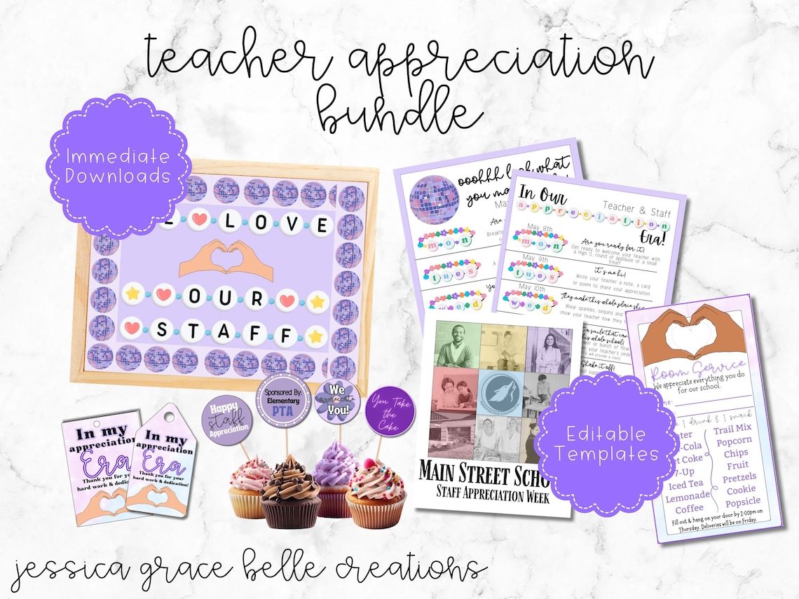 BUNDLE Teacher Appreciation Week Taylor Swift Inspired 13 products image 1 Thank You Teacher Messages for Students & Parents