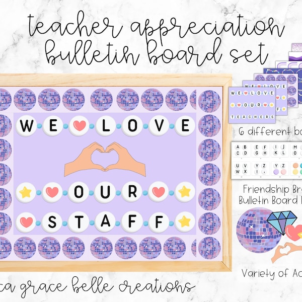 Teacher Appreciation Week Bulletin Board Set Borders, Accents, Friendship Bracelet Bulletin Board Letters Taylor Swift Inspired Theme