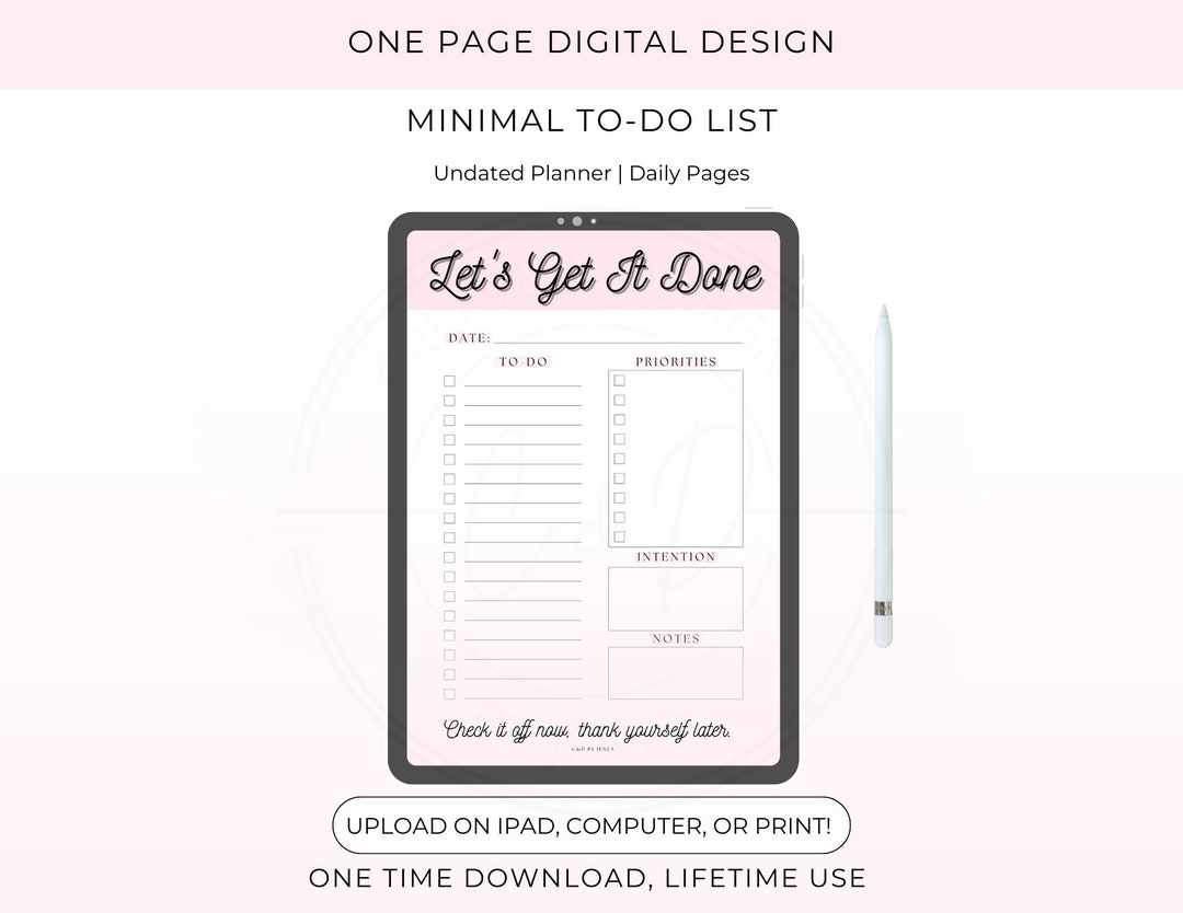 Let's Get It Done, Planner, Digital Planner, Good Notes, Instant ...