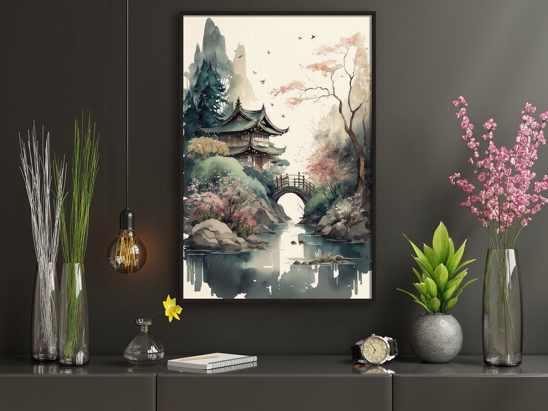 Japanese Landscape Wall Art Japanese Landscape Poster Art for Home