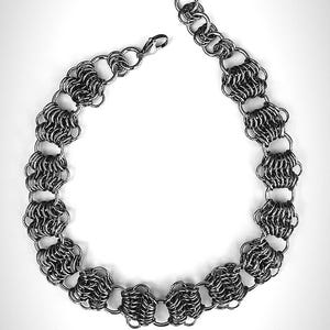 Unique Stainless Steel Necklace. Chunky Chain Mail. Unisex Fashion. Made in Canada. High Quality Silver Chains. Handmade.