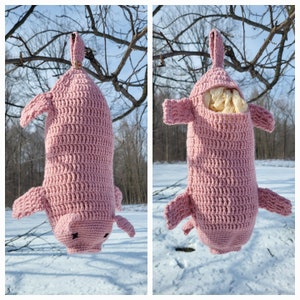 PATTERN ONLY Crochet pig bag holder image 1