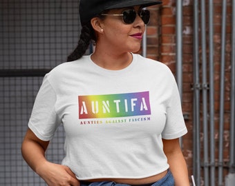 Auntifa Aunties Against Fascism Women’s crop top