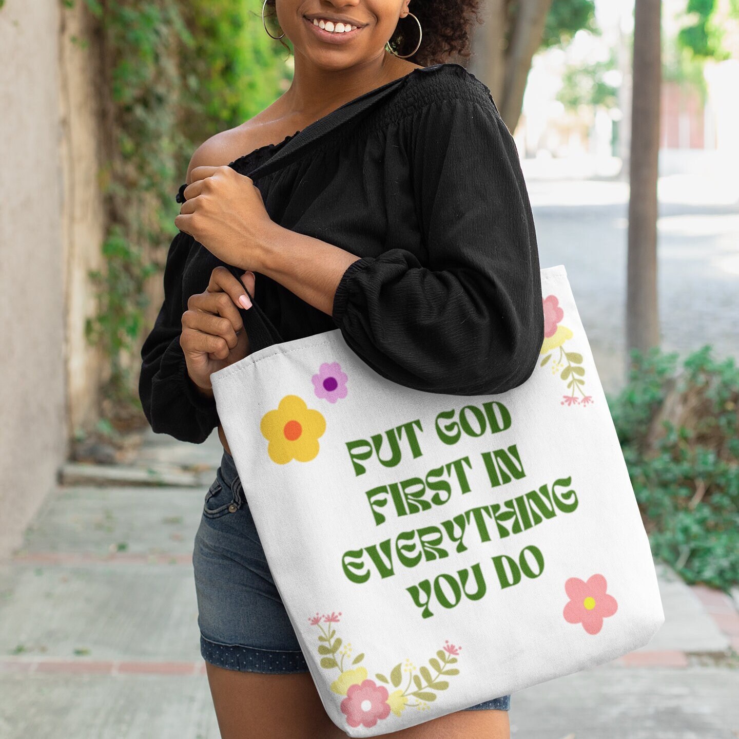 Prioritize God in All Your Actions With Our Tote Bags: God - Etsy