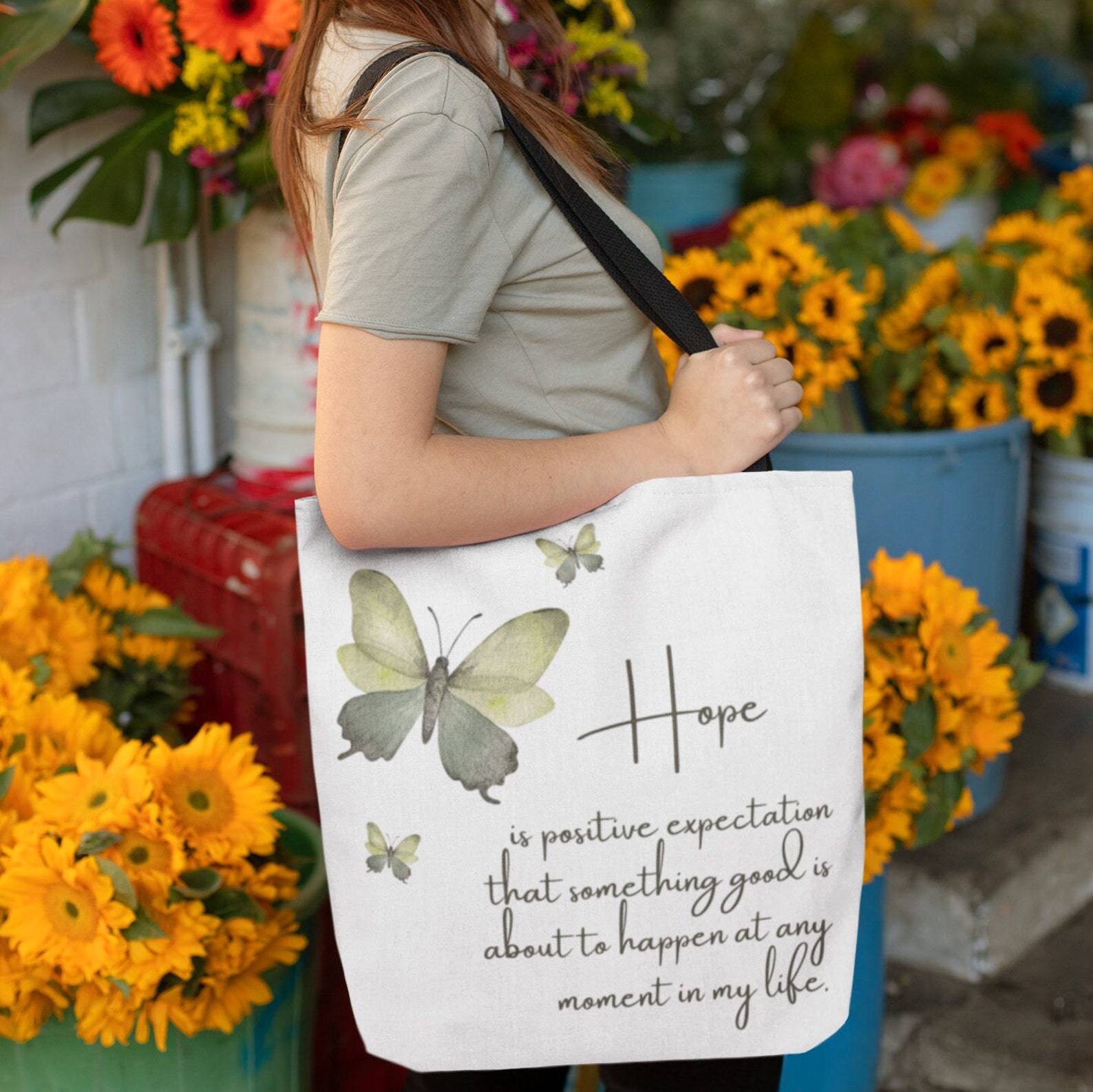 Carry Hope Everywhere be Hopeful Tote Bag Collection, Inspirational