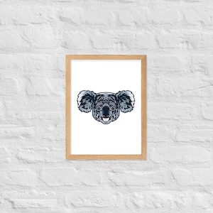 Koala Framed Print, Native Australian Animal Prints, Modern Australiana Nursery Decor, Kids Room Wall Art Poster, Playroom Artwork