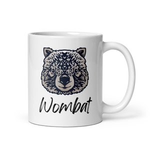 Wombat Mug, Australian Wildlife Mugs, Fun Aussie gifts, Coffee Cup, Cute Wombat Gift, Wombat Illustration, Wombat Print Mug, Australia Gift