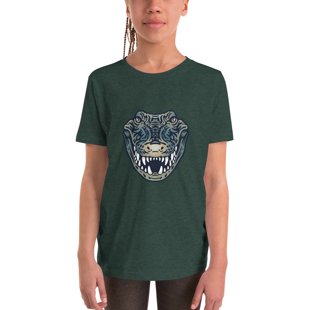 Crocodile Print Unisex Youth t-shirt, Australian wildlife shirt, Australiana Tee, Cotton animal graphic t-shirt
