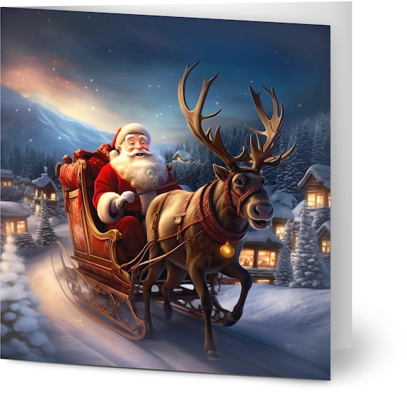 トナカイに乗るサンタクロース ヴィンテージ ステンドグラス スミソニアン美術館 トナカイに乗るサンタクロース ヴィンテージ ステンドグラス