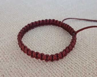 dark Brown cord Bracelet, Brown String Bracelet, braided bracelet, String Lucky Bracelet, Braid Bracelet, Yoga Bracelet, Simple Surfer Woven