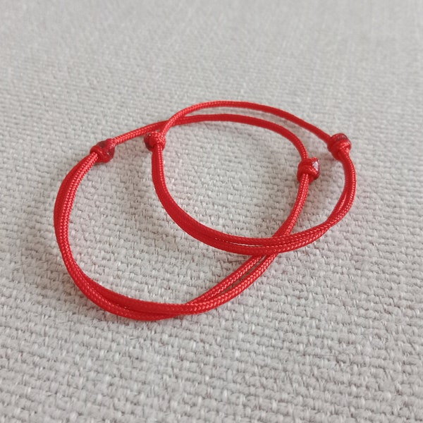 2 Red Bracelets, Male and Female Bracelets, Red String Good luck Bracelet, kabbalah Red Thread of fate, Friendship Buddhist bracelet lucky