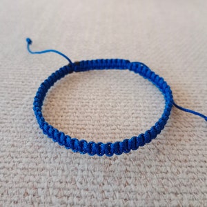 Blue cord Bracelet, Dark blue String Bracelet, Lucky Bracelet, Braid Bracelet, Yoga Bracelet, Simple Surfer Dark blue Woven Bracelet