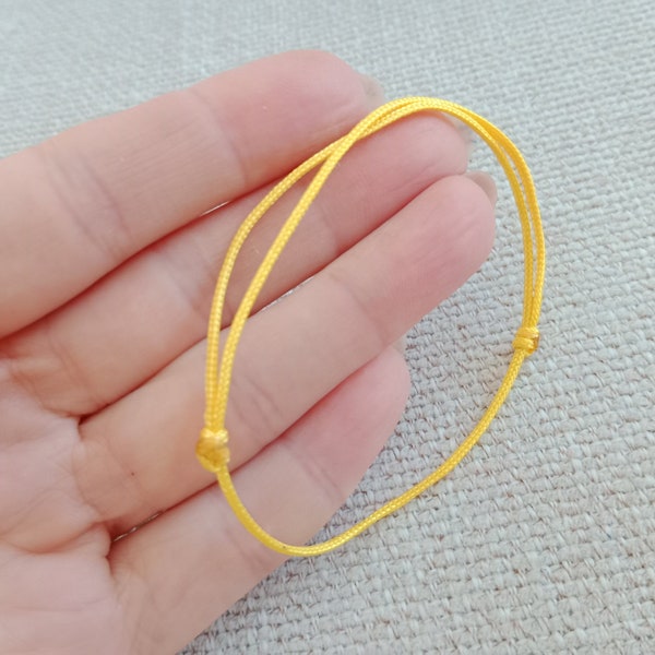 Yellow bracelet, Yellow String, Fancy Yellow string, Lucky Bracelet, Braid Bracelet, Yoga Bracelet, Simple Surfer Woven Bracelet