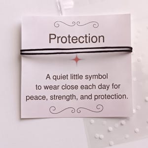 Black Protection Bracelet, Minimalist String Bracelet, Spiritual Gift
