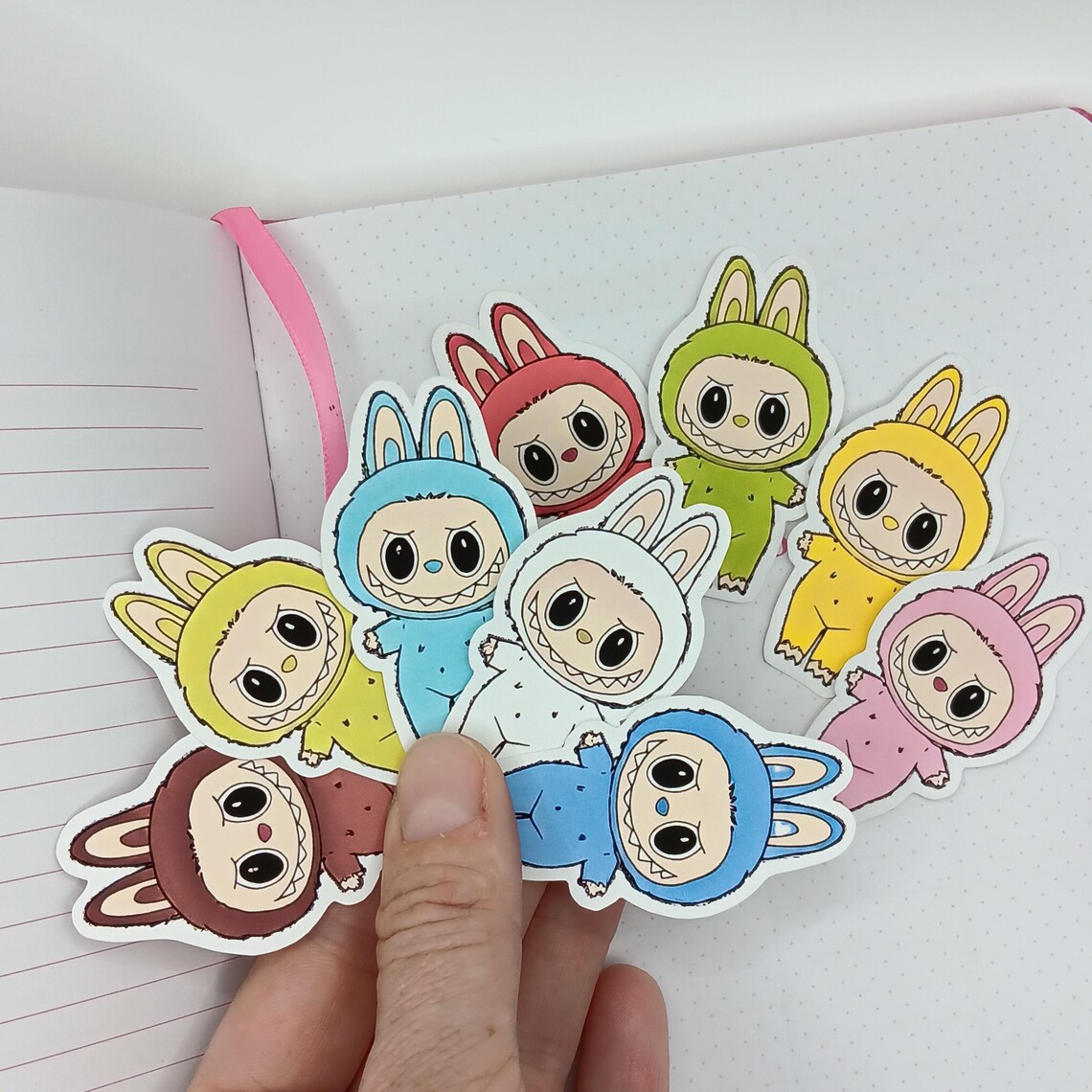 Labu Us Colorful Outfits Monster Stickers – Labu-inspired – Vinyl Kawaii Set of ...
