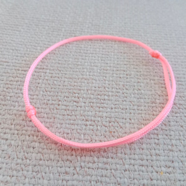 soft pink bracelet, Light pink String, Fancy Light pink string, Lucky Bracelet, Braid Bracelet, Yoga Bracelet, Simple Surfer Woven Bracelet