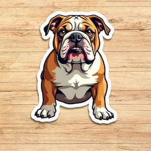 Funny Bulldog Sticker – Grumpy Dog Decal for Laptop, Water Bottle, Journal – Cute English Bulldog Sticker – Dog Lover Gift – Pet Sticker