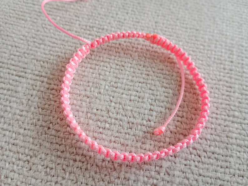 Light Pink Braided Bracelet Light Pink String Bracelet Lucky - Etsy