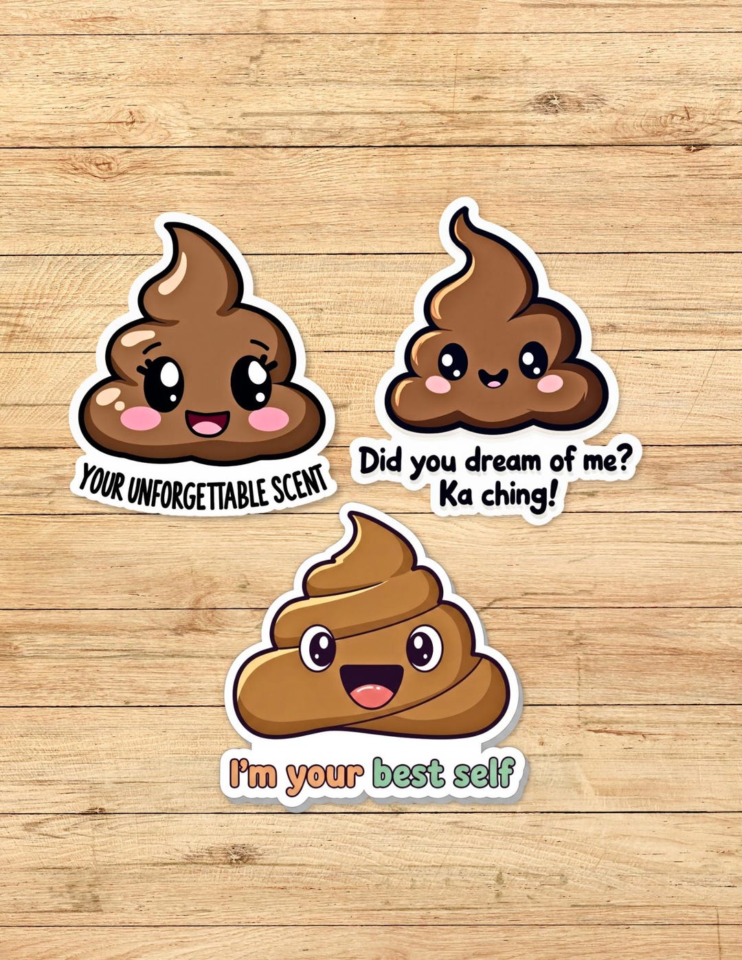 Poop Meme Sticker Funny Poop Emoji Stickers – Cute Vinyl Stickers With Sarcastic Quotes ...