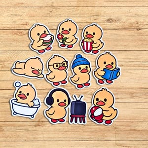 Cute Duck Stickers – Kawaii Baby Duck Set of 10 – Planner Stickers, Scrapbook, Water Bottle, Laptop Decals – Small Vinyl Sticker Pack