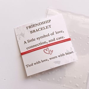 Red Friendship Bracelet, Minimalist String Bracelet, Meaningful Gift for Her