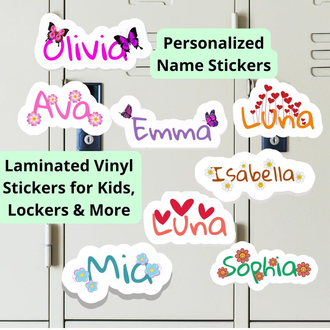Personalized Name Stickers – Custom Waterproof Labels | Choose Style ...