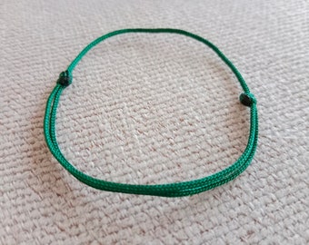 dark green bracelet, dark green String, Fancy green string, Lucky Bracelet, Braid Bracelet, Yoga Bracelet, Simple Surfer Woven Bracelet