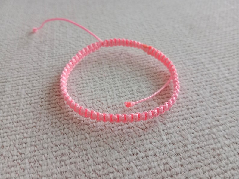 Light Pink Braided Bracelet Light Pink String Bracelet Lucky Etsy