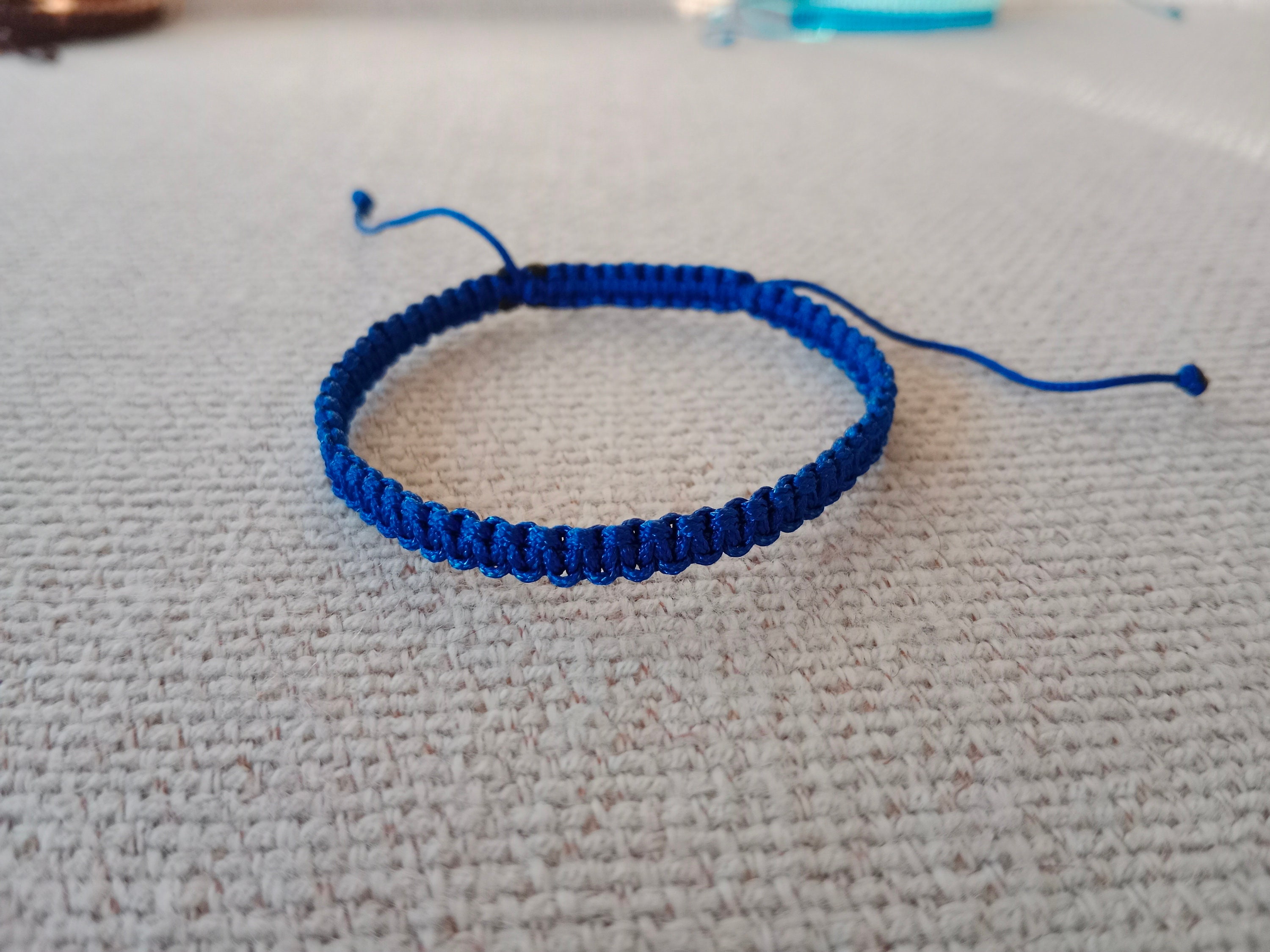 Dark Blue Cord Bracelet, Dark Blue String Bracelet, Lucky Bracelet