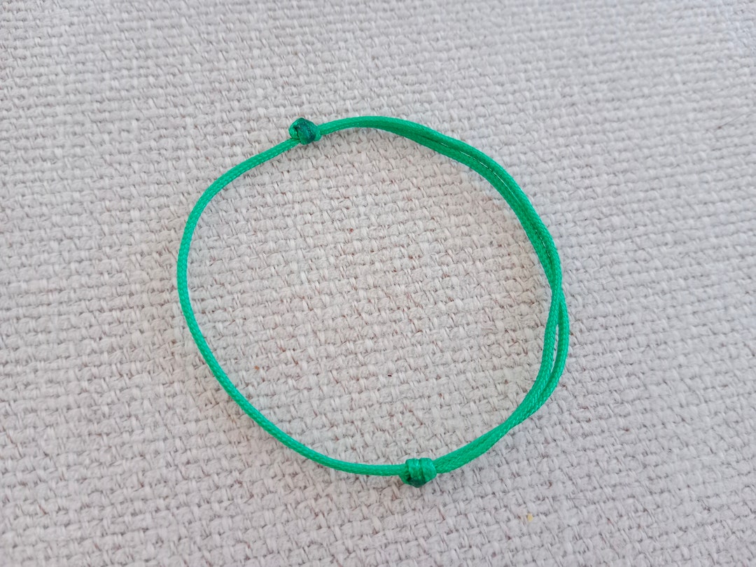 Green Bracelet Green String Fancy Green String Lucky Etsy UK