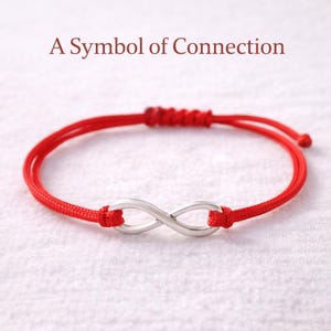 Infinity Bracelet Red String Adjustable Meaningful Gift Symbol of Connection Handmade Jewelry