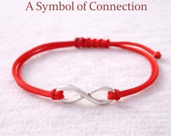 Infinity Bracelet Red String Adjustable Meaningful Gift Symbol of Connection Handmade Jewelry