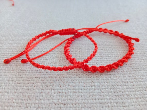 Red Cord Bracelet, Red String Bracelet, Red Lucky Bracelet, Braid Bracelet,  Yoga Bracelet, Simple Surfer Bracelet red Cord 004 