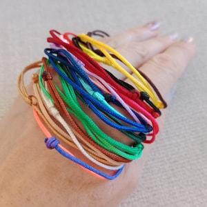 Adjustable braided bracelet, Waterproof Bracelet, Nylon String Bracelet, Surfer Anklet, Bracelet for kids, Family, friendship and good luck