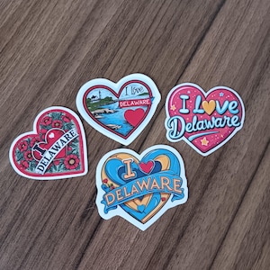 Delaware State Magnet – I Love Delaware, Heart-Shaped Souvenir, USA Travel Gift, Fridge Magnet, State Collectible, Choose Your Design