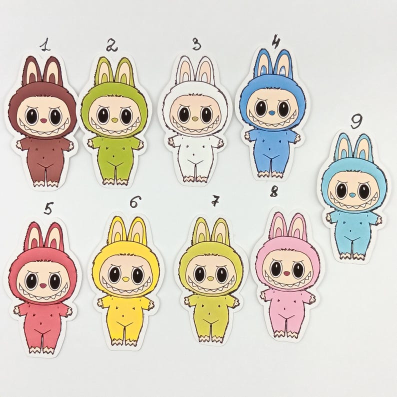 Colorful Outfits Monster Stickers – Labu-inspired – Vinyl Kawaii Set of ...