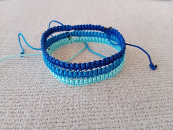 Braided Cord Bracelet Blue Rope Bracelet Fabric Bracelet Teal Blue